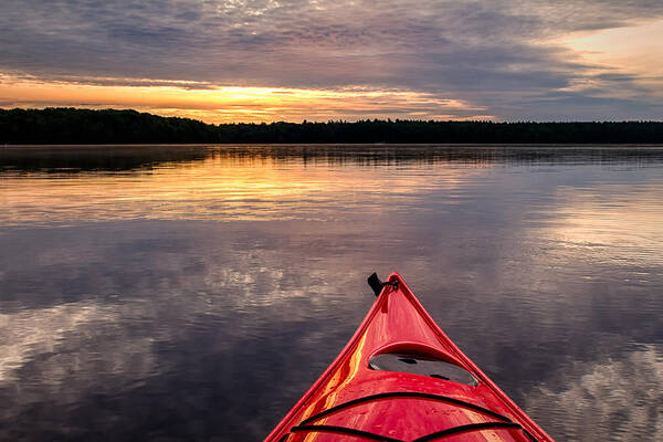 Baxter Lake Poster featuring the photograph Morning Kayak by Jeff Sinon