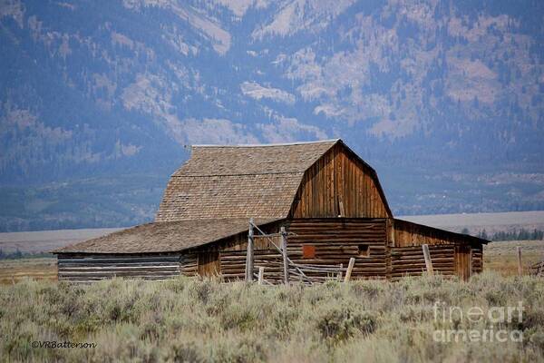 Wyoming Poster featuring the photograph Moulton Barn in the Tetons by Veronica Batterson