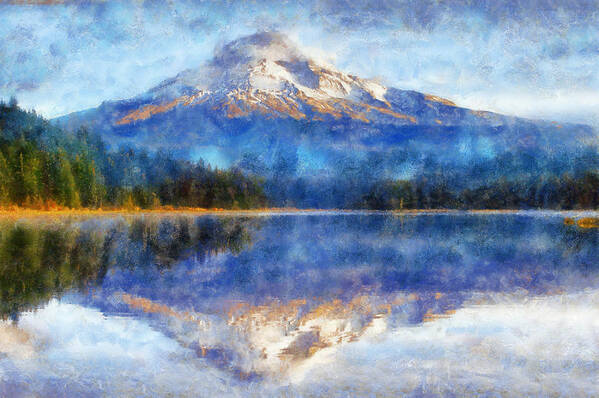 Mount Hood Poster featuring the digital art Mount Hood by Kaylee Mason