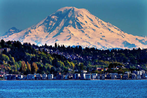 Alpine Poster featuring the photograph Mount Rainier Puget Sound North Seattle by William Perry