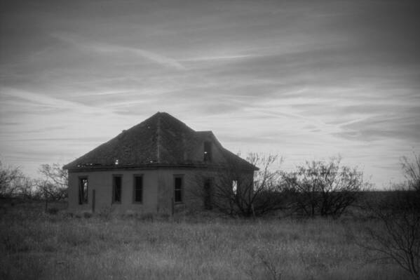 Nick Poster featuring the photograph My Ole Texas Home - BW by Nicholas Evans
