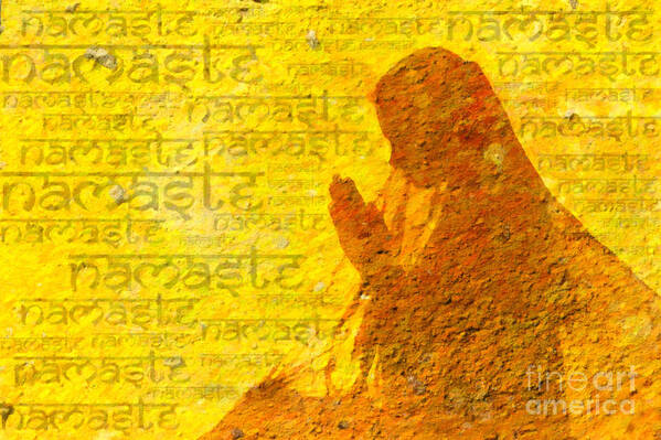 Indian Girl Poster featuring the digital art Namaste by Tim Gainey