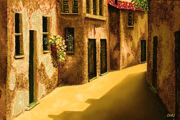 Oil Painting Poster featuring the painting Narrow Street by CHAZ Daugherty