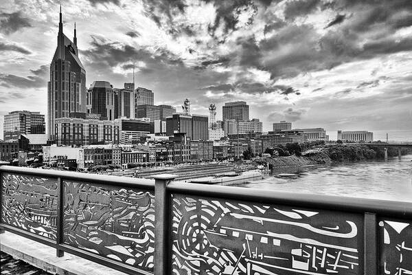 Nashville Poster featuring the photograph Nashville from the Shelby Bridge by Diana Powell