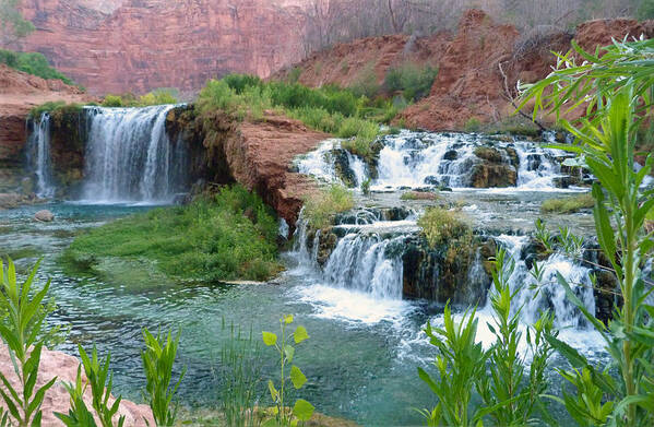 Navajo Poster featuring the photograph Navajo Falls by Alan Socolik