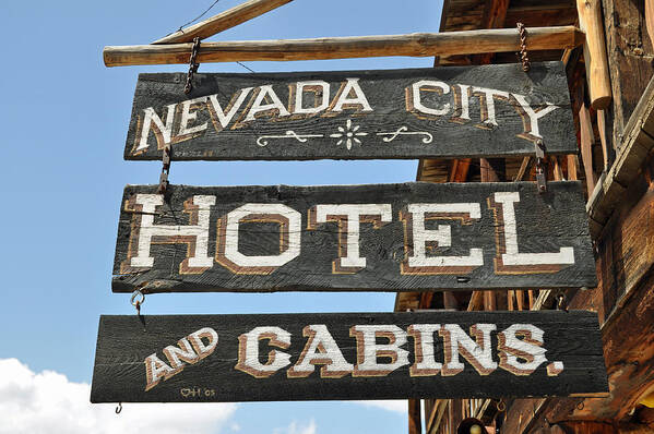 Montana Poster featuring the photograph Nevada City Hotel Sign by Bruce Gourley