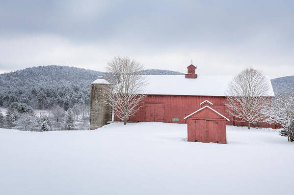 Old Red Barn Poster featuring the photograph New England Barns by Bill Wakeley