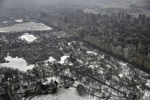 Central Park Poster featuring the photograph New York Area Prepares For Super Bowl by John Moore