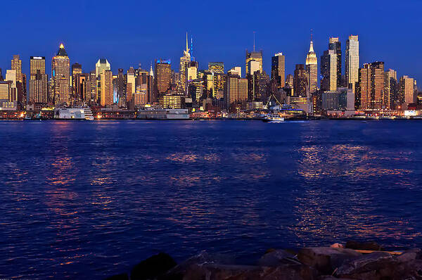 Best New York Skyline Photos Poster featuring the photograph New York City from Weehawken in New Jersey by Mitchell R Grosky