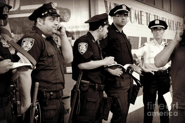 Police Poster featuring the photograph New York City Police - Times Square - New York by Miriam Danar