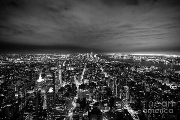 New York Poster featuring the photograph New York Skyline 1bw by Matt Malloy