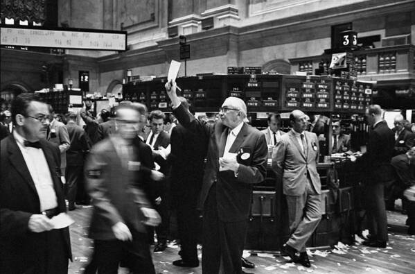 1960s Poster featuring the photograph New York Stock Exchange by Underwood Archives