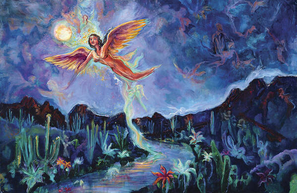 Shari Silvey Poster featuring the painting Night Angel by Shari Silvey