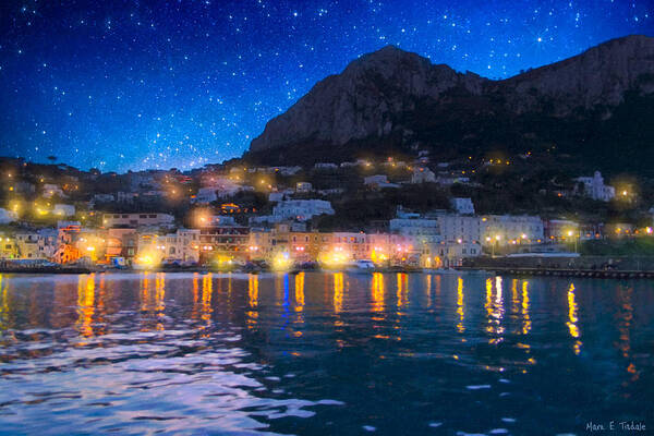 Capri Poster featuring the photograph Night Falls On Beautiful Capri - Italy by Mark Tisdale