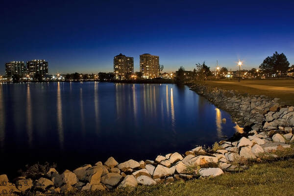 Night Poster featuring the photograph Night Light In Barrie by Hany J