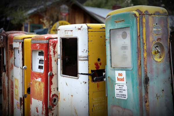 Gas Pumps Poster featuring the photograph No Lead by Lynn Sprowl