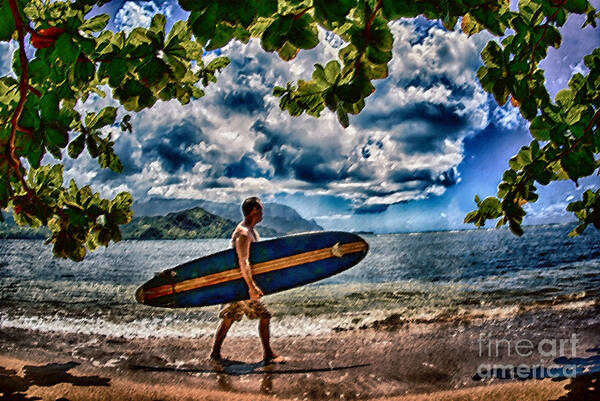 Palm Trees Poster featuring the photograph North Shore Surfin' by Eye Olating Images