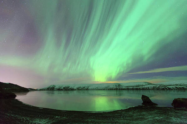 Scenics Poster featuring the photograph Northern Lights In Iceland by By Chakarin Wattanamongkol