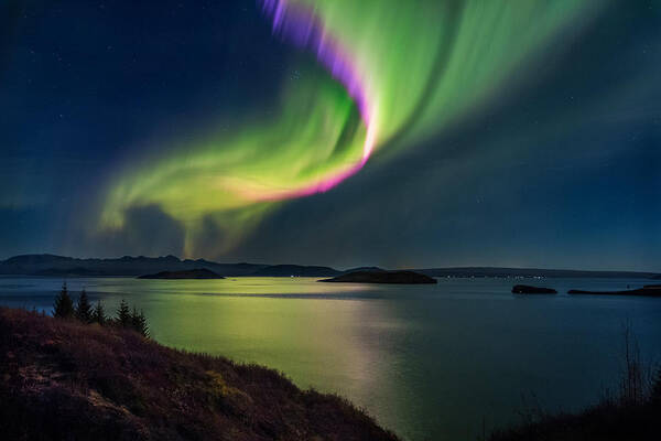 Photography Poster featuring the photograph Northern Lights Over Thingvallavatn Or by Panoramic Images