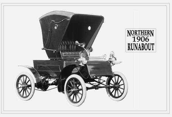 1900's Poster featuring the photograph Northern Runabout Convertible 1906. by Unknown Photographer