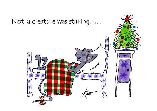 Christmas Poster featuring the painting Not a creature was stirring... by Adele Bower