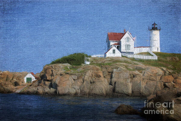 Nubble Poster featuring the digital art Nubble Lighthouse by Jayne Carney