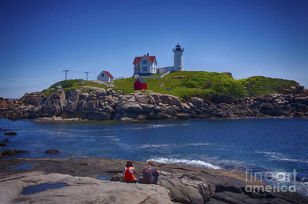 Lighthouses Nubble Maine Poster featuring the photograph Nubble Summer by Rick Bragan