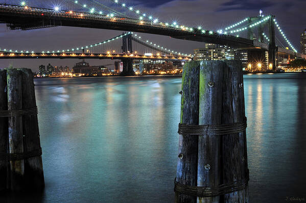 Nyc Poster featuring the photograph Nyc East River Bridges 2 by Joseph Hedaya