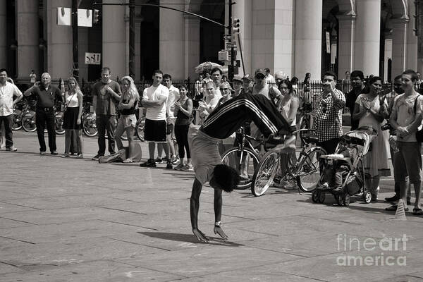 Ny City Poster featuring the photograph NYCity Street Performer by Angela DeFrias