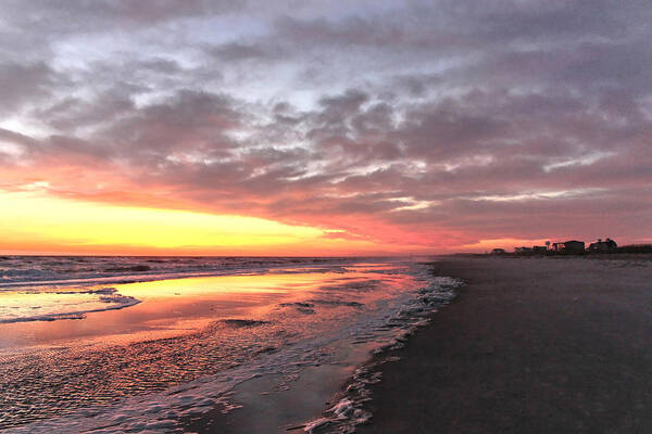 Oak Island Poster featuring the photograph Oak Island Sunset by Don Margulis