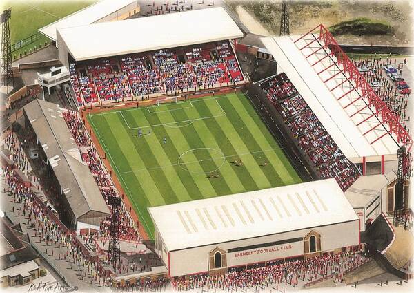 Art Poster featuring the painting Oakwell - Barnsley by Kevin Fletcher