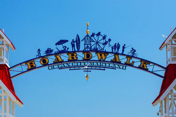 Ocean City Poster featuring the photograph Ocean City Boardwalk Arch by Bill Swartwout
