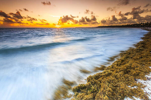 Clouds Poster featuring the photograph Ocean Retreat by Sebastian Musial