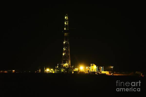 Oil Poster featuring the photograph Oil Rig by Jeff Swan