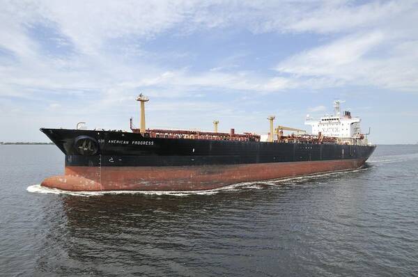 Oil Tanker Poster featuring the photograph Oil Tanker by Bradford Martin