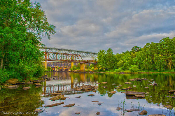 Bridges Poster featuring the photograph Old and New Bridges by Shannon Harrington