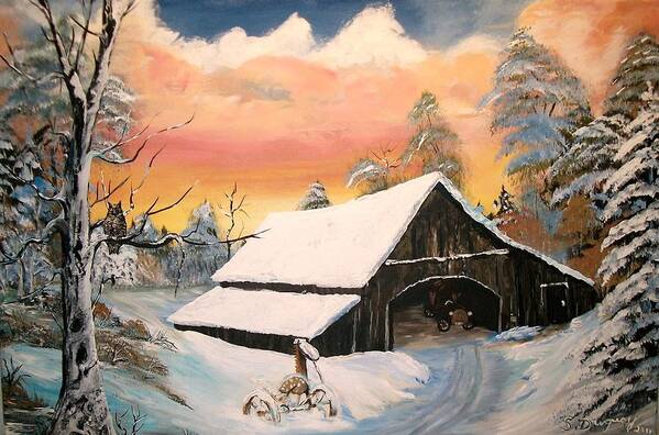 Homestead Poster featuring the painting Old Barn Guardian by Sharon Duguay