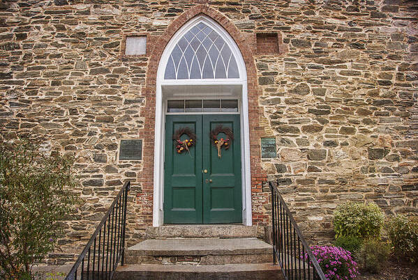 Stone Poster featuring the photograph Old Dutch Church Doors 9275 by Cathy Kovarik