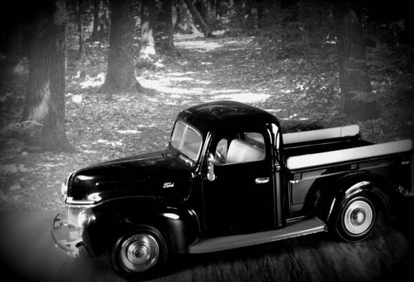 D Poster featuring the photograph Old Ford Truck in the Woods by Danny Jones