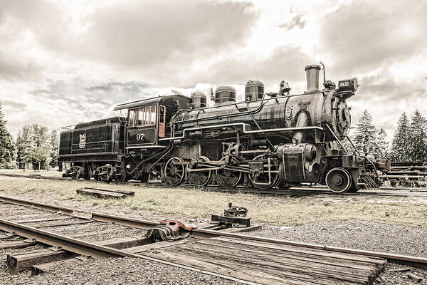 Trains Poster featuring the photograph Old Steam Locomotive NO. 97 - Made in America by Gary Heller