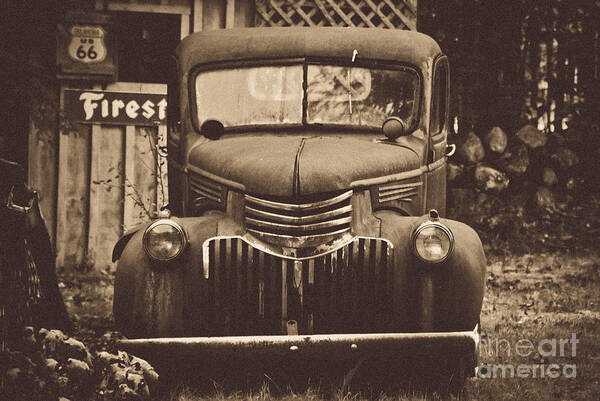 Parked Truck Poster featuring the photograph Old Times by Alana Ranney