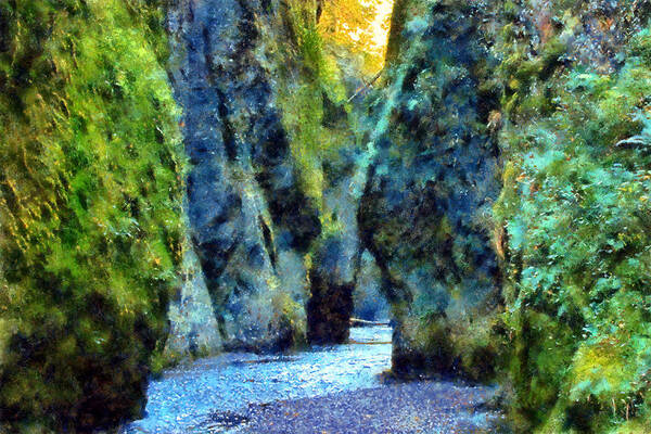 Oneonta Poster featuring the digital art Oneonta Gorge by Kaylee Mason