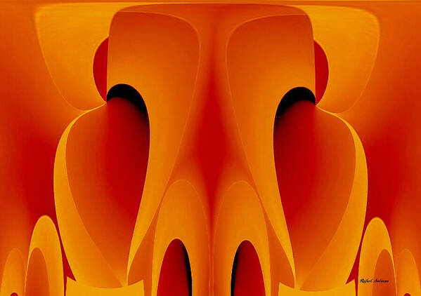 Mask Poster featuring the mixed media Orange Mask by Rafael Salazar