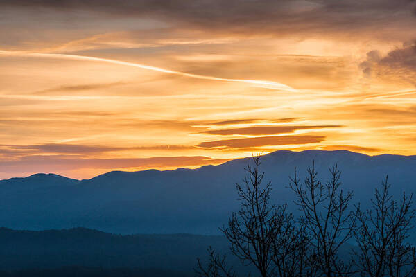 Beautiful Orange Sunrise Poster featuring the photograph Smoky Mountain Sunrise 3 by Victor Culpepper