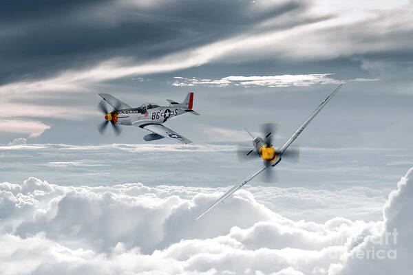 P51 Mustang Poster featuring the digital art P51 Mustang - Old Crow by Airpower Art