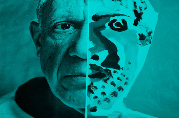 Pablo Picasso Poster featuring the photograph Pablo Auqamarine by Rob Hans