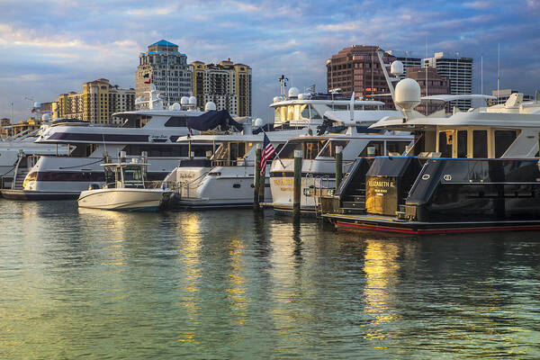 Boats Poster featuring the photograph Palm Beach Marina by Debra and Dave Vanderlaan