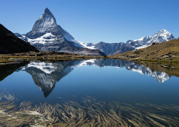 Sparse Poster featuring the photograph Panorama Of Beautiful Matterhorn And by Rhyman007