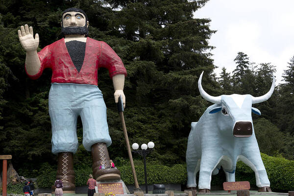 California Poster featuring the photograph Paul Bunyan and his Blue Ox in Klamath by Carol M Highsmith