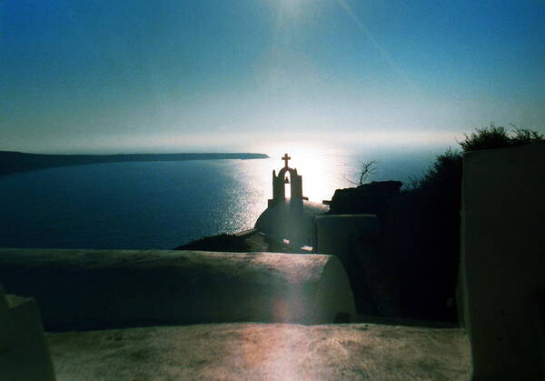 Coletteguggenheim Poster featuring the photograph Peaceful Sunset Santorini Island Greece by Colette V Hera Guggenheim